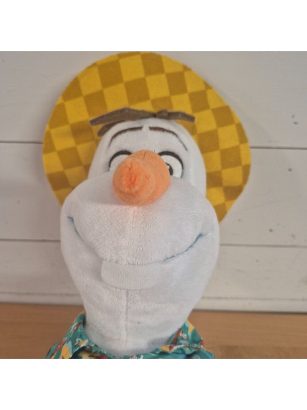 Build a Bear Disney Olaf Plush Toy With Hawaiian Shirt & Checkered Hat 13" Tall - Picture 3 of 8